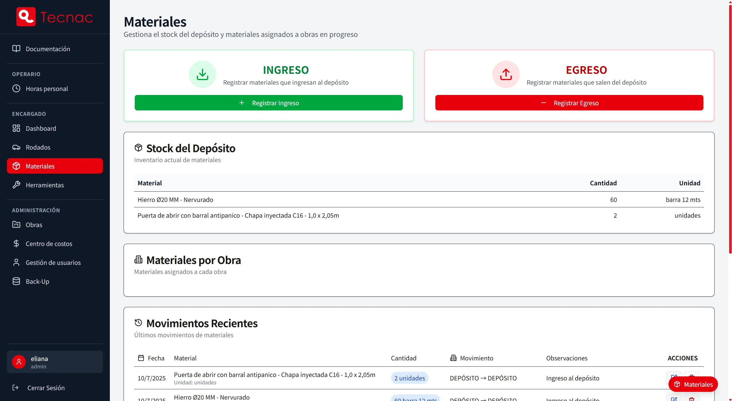 ERP: Control de materiales